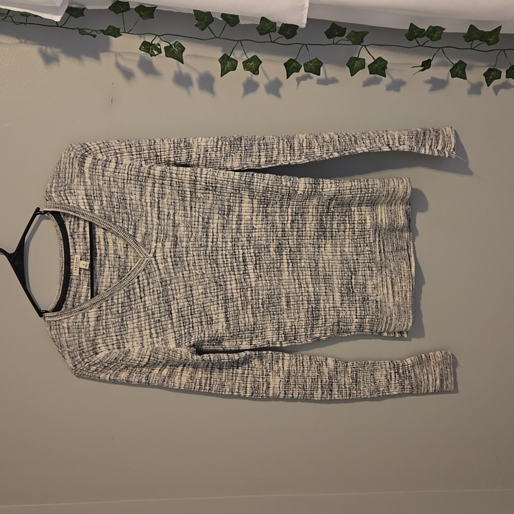 Sonoma Grey and Beige Cable Knit Sweater